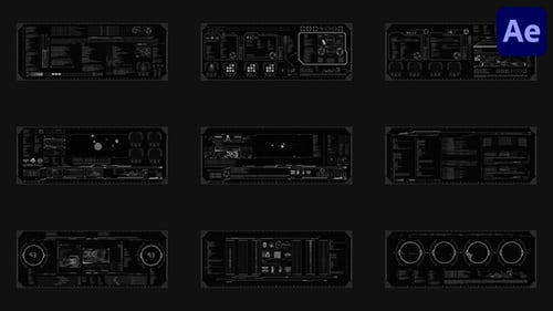 Futuristic HUD Interface Digital Motion Graphics Elements