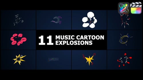 Animated Cartoon Energy Bursts and Music FX Pack