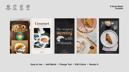 Elegant Patisserie Social Media Stories for Food Promotion