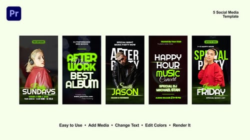 Dynamic Neon Social Media Stories for Events