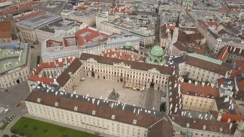 Vienna City Skyline Aerial Shot. AERIAL View of Vienna. Cathedrals and Cityscape City of Vienna