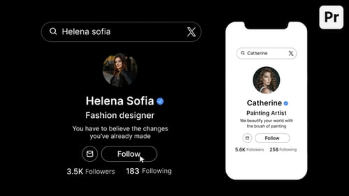 X Search Bar, Profile, Result