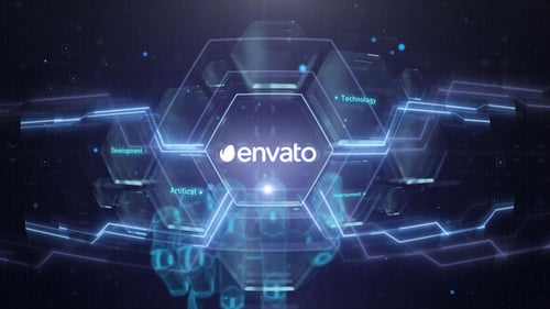 Futuristic Digital Robotic Hand Technology Logo Reveal