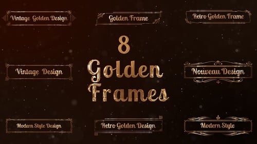 8 Golden Art Nouveau Frames