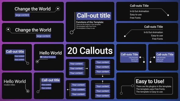 Call-outs | MOGRT, Infographics ft. call out text & call to action - Envato
