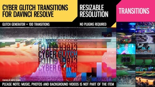 Cyber Glitch Transitions for DaVinci Resolve