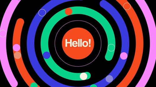 Vibrant Geometric Shape Intro with Dynamic Kinetic Typography