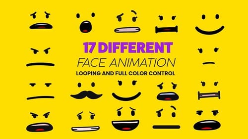Animated Cartoon Face Expression Kit for Dynamic Content