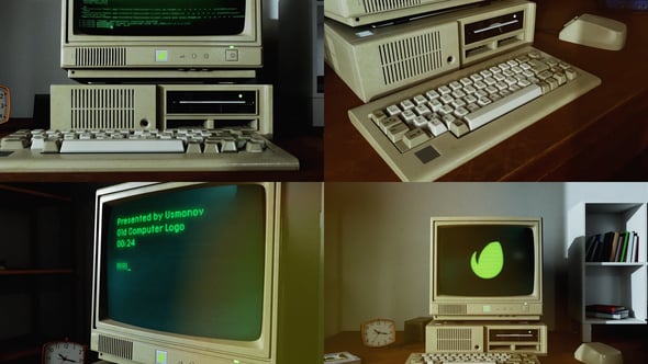 Old Computer Logo, Openers ft. 8-bit & apple - Envato