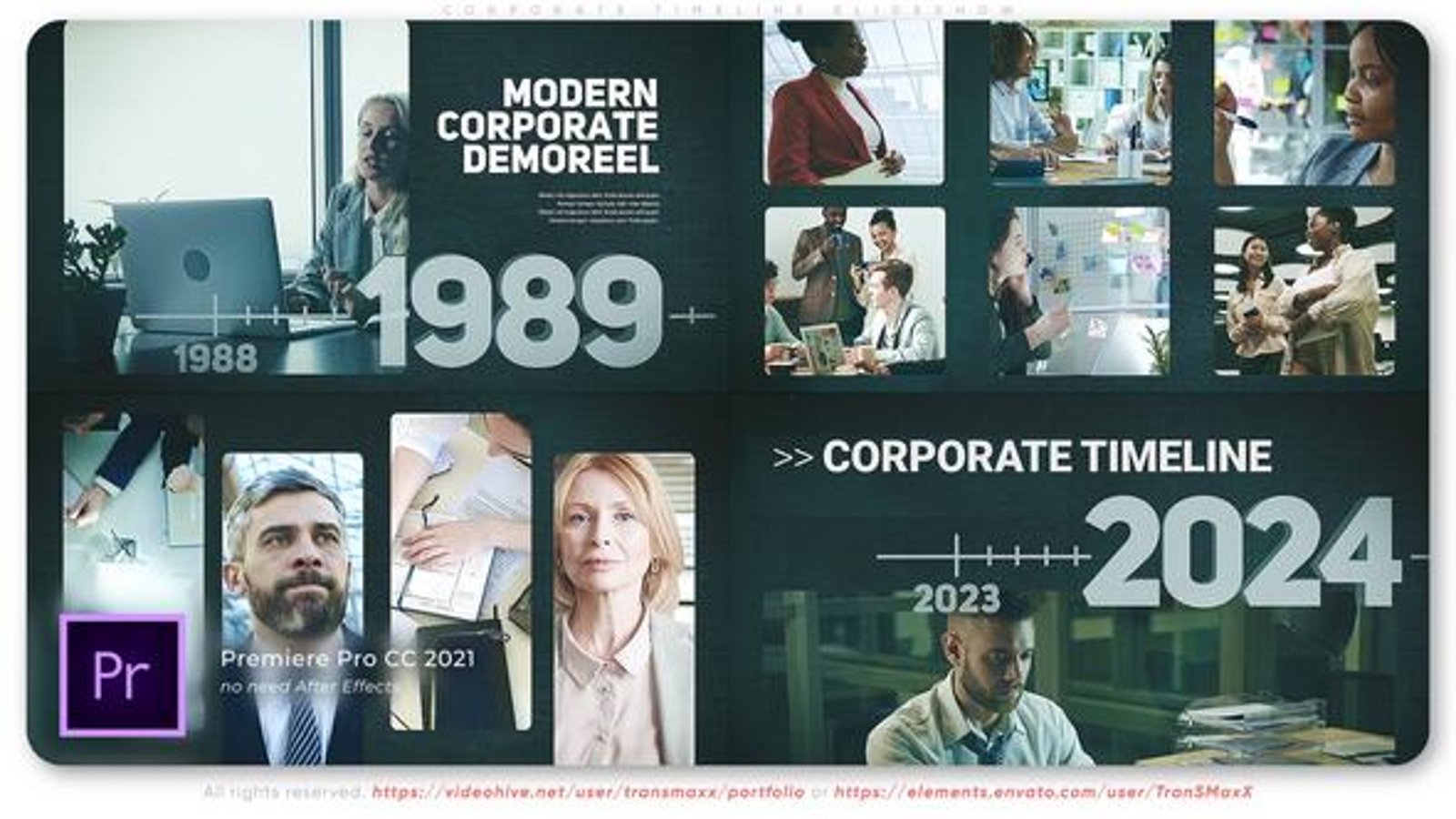 Modern Corporate History Timeline Business Presentation, Video Displays ...