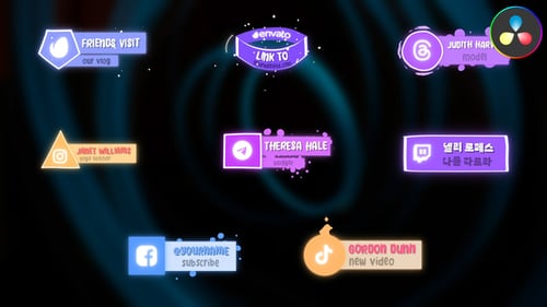 Social Media Liquid Lower Thirds for DaVinci Resolve