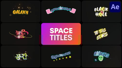 Vibrant Space-Themed Animated Titles Pack