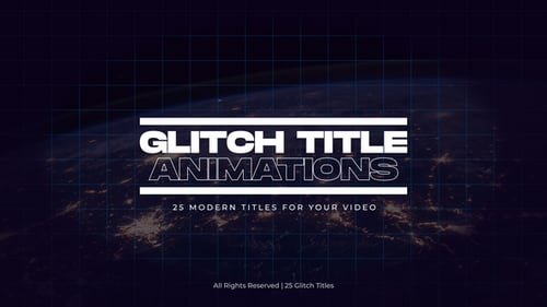 Modern Glitch Title Animations Pack