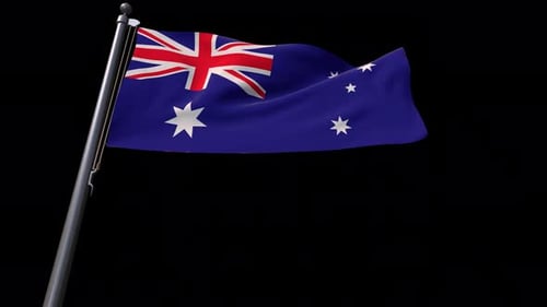 Realistic Australian Flag Waving