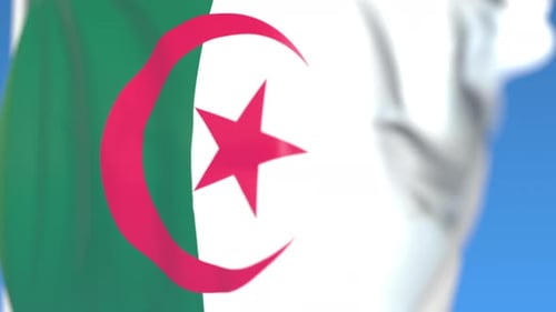 Realistic Waving Flag of Algeria Animation