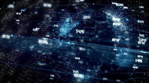 Futuristic Digital Network Global Data Flow Abstract Background