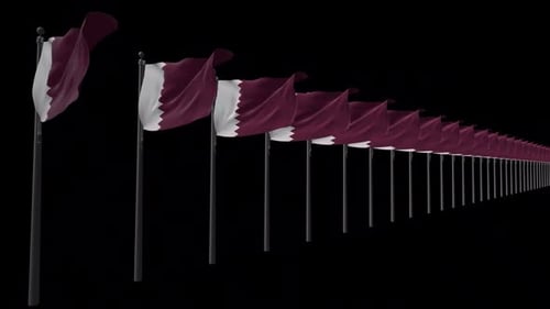 Dynamic Waving Qatar Flags Loop for Corporate Events