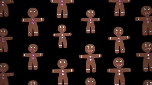 Christmas Gingerbread Men Seamless Pattern Background
