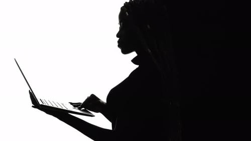 Network Search Silhouette Black Woman Digital