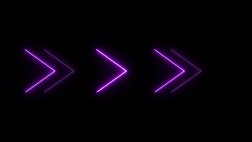 Animated Neon Glowing Chevron Arrows Element Loop