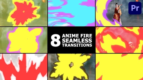 Anime Fire Seamless Transitions | Premiere Pro MOGRT