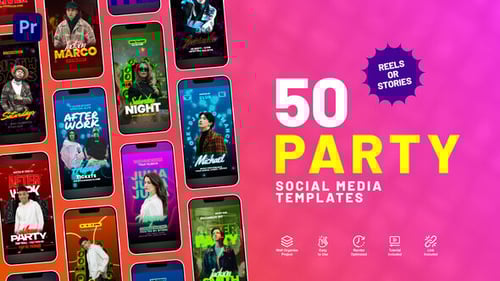 Dynamic Music Party Instagram Reels with Neon Text Effects