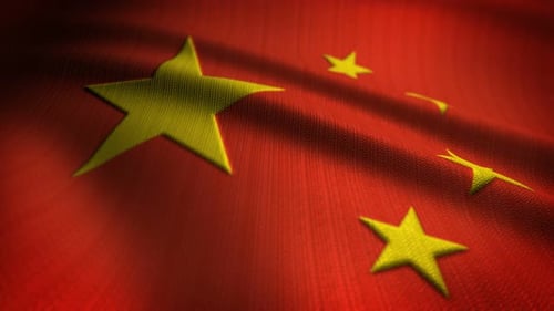 Realistic Waving Flag of China Background Animation