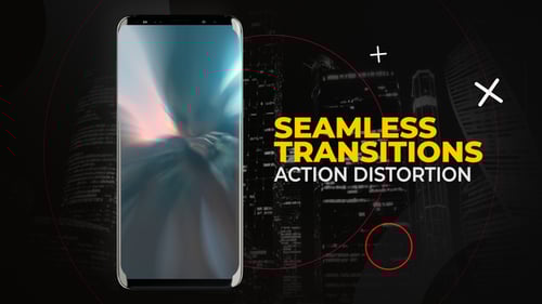 Dynamic Vertical Glitch Distortion Transitions for Fast-Paced Video