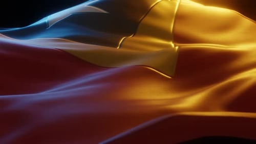 Dramatic Realistic Waving Flag Animation Loop