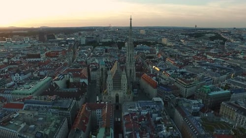 Aerial of St. Stephens Cathedral and its surroundings