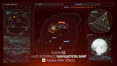 Futuristic HUD Navigation Map System
