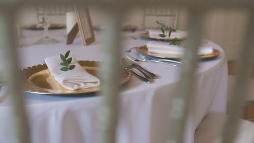 Elegant Wedding Table Setting With Gold Details