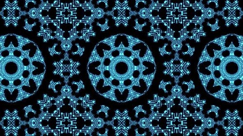 Abstract Colorful Mandala Kaleidoscope Background, Kaleidoscope Sequence Blue Patterns.