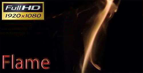 Golden Flames Flickering Abstractly on Black Background