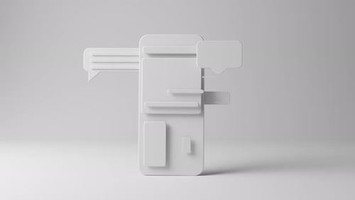 Animated Minimalist Smartphone with Social Media Interface Build-Up
