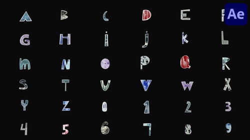 Animated Handmade Textured Alphabet Letters and Numbers Reveal