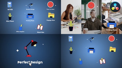 Office Icons And Titles for DaVinci Resolve