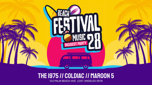 Vibrant Flat Design Beach Music Festival Promo Opener