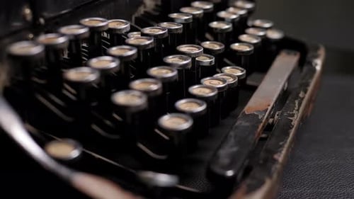 Antique Typewriter Keyboard Close Up