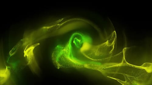 Abstract Green Fluid Particle Motion Background