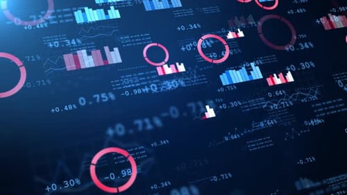 Modern Business infographics diagram loop Background. Charts and graphs.