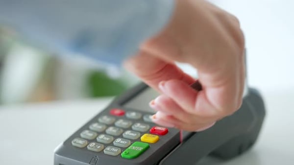 4k POS Machine. Payment Concept Animation Video , Backgrounds Motion ...