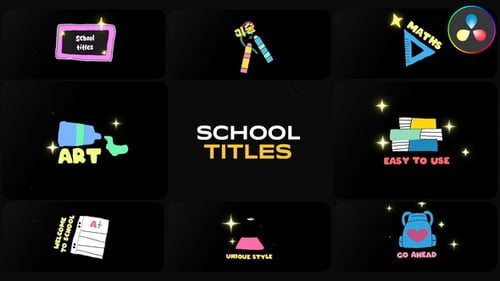 Colorful School Titles for DaVinci Resolve