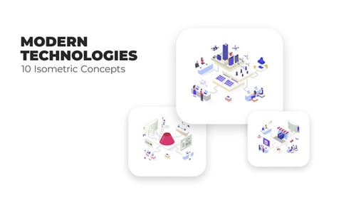 Modern Technologies - Flat Isometric