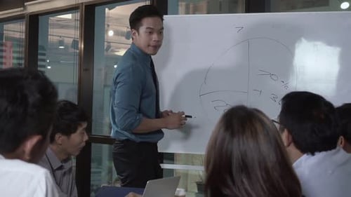 Asian Business People Discuss Marketing Strategy