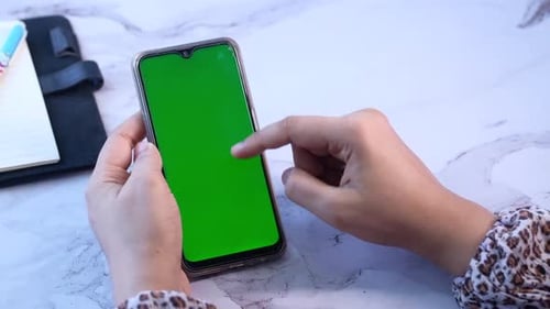 Close Up of Women Hand Holding Smart Phone