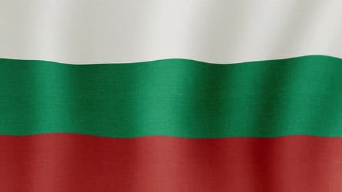 Realistic Waving Flag of Bulgaria with Fabric Texture Animation