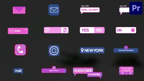 Modern App Pop-up Banners and Animated Social Media Icons