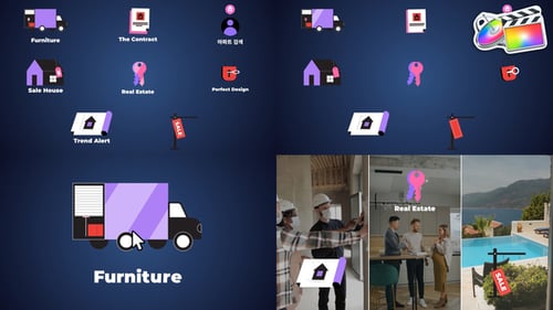 Real Estate Business Icons And Titles for FCPX