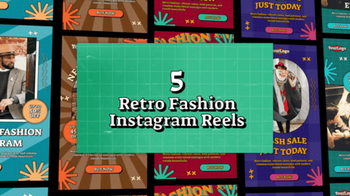 Vibrant Retro Fashion Instagram Reels and Stories Pack